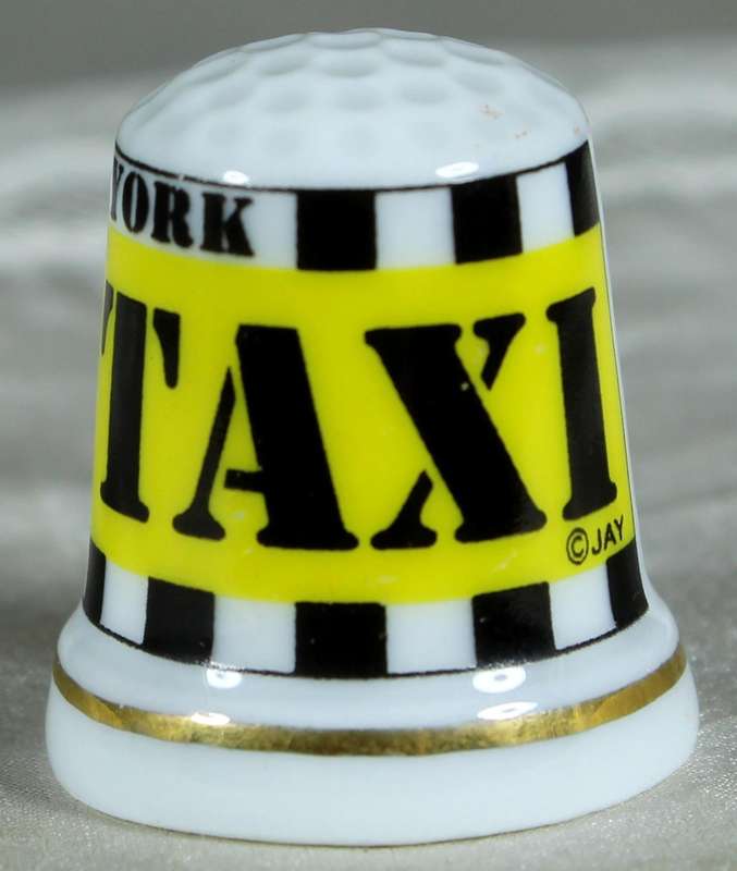 Bone China thimble - Advertising thimble - New York TAXI