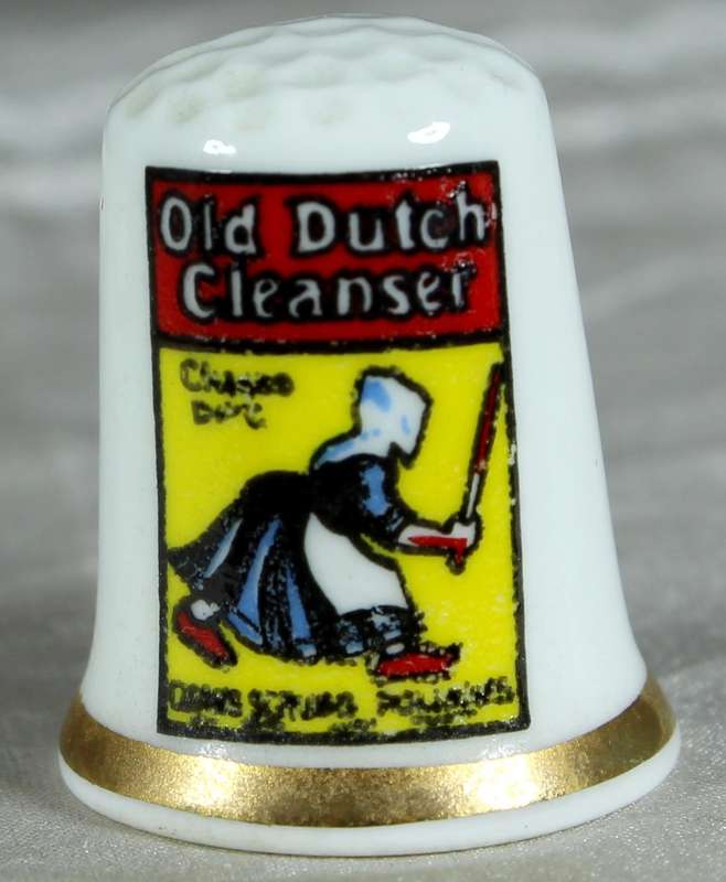 Bone China thimble - Advertising thimble - Old Dutch Cleanser