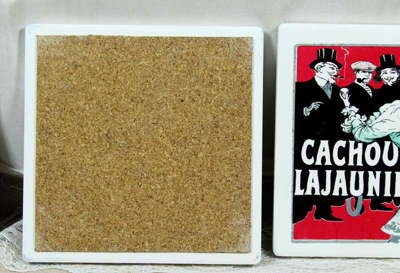 French themed tile coasters
