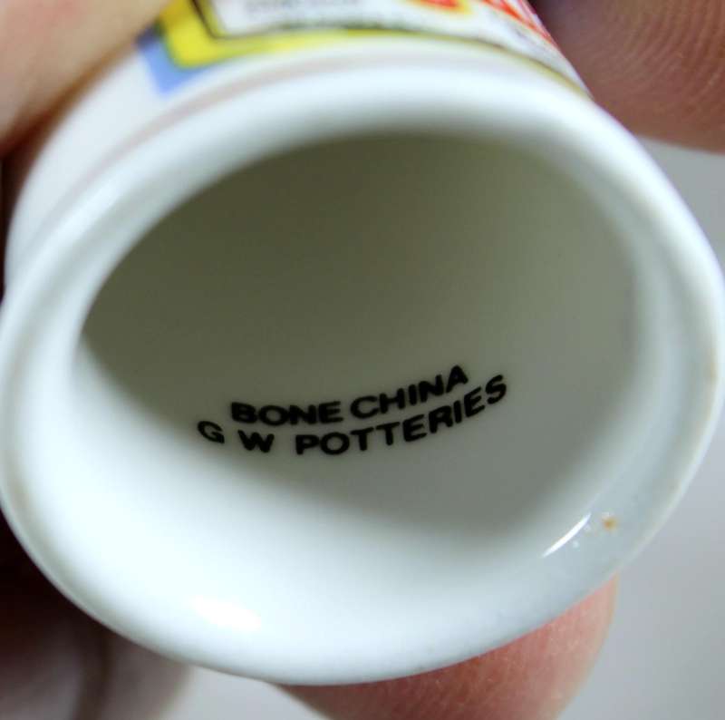Bone China thimble - Advertising thimble - Pair of Swan Ink - Graduated - Craftware