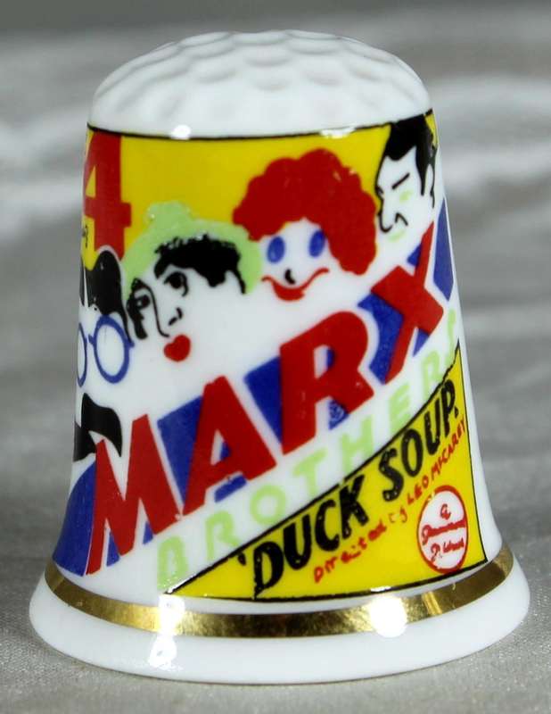 Bone China thimble - Advertising thimble - Marx Brothers Duck Soup