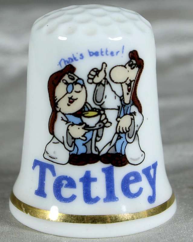 Bone China thimble - Advertising thimble - Tetley Tea