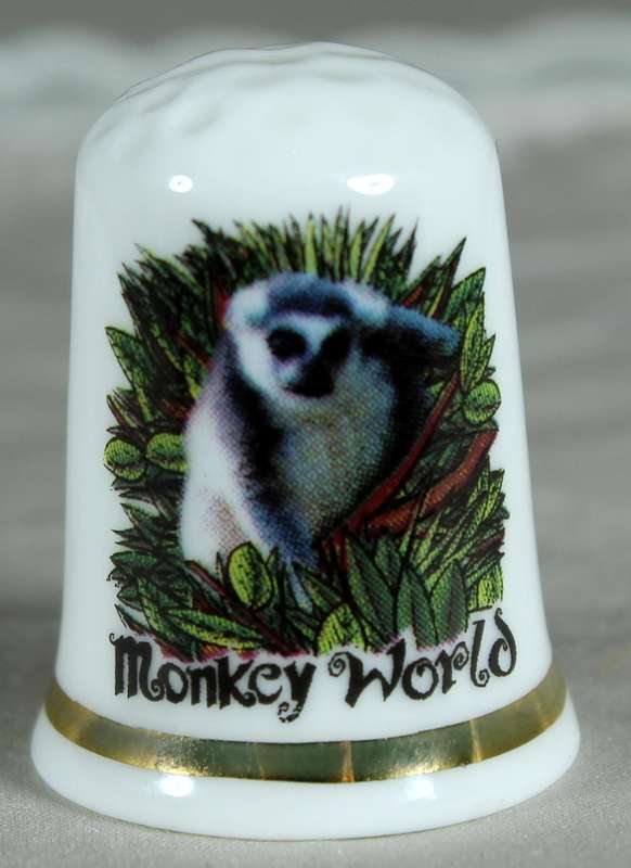 Bone China thimble - monkey world - GWP