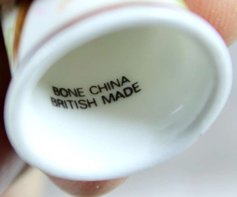 Bone China thimble - brown bird