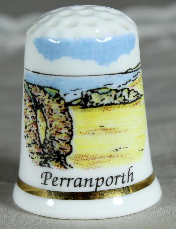 Bone China thimble - Perranporth - GW potteries