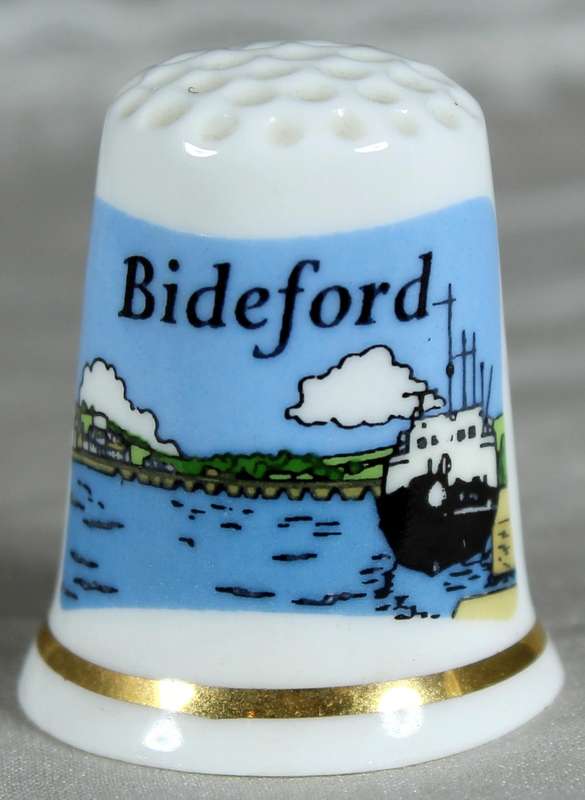 Bone China thimble - Bideford - sights of Britain