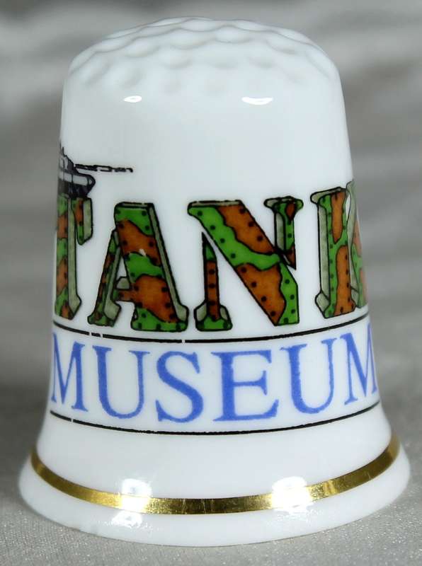 Bone China thimble - Tank museum - sights of Britain