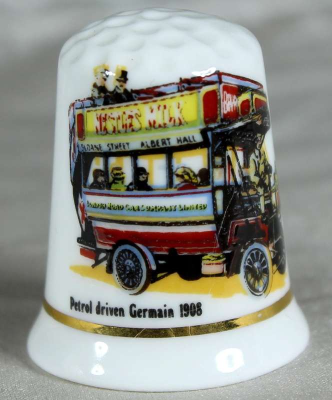 Bone China thimble - petrol driven Germain 1908 - Fenton