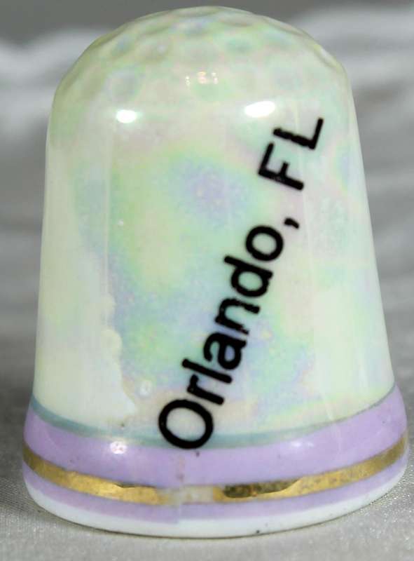 Bone China thimble - Orlando Florida