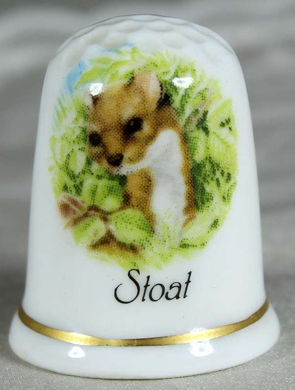 Bone China thimble - Stoat - Olde England