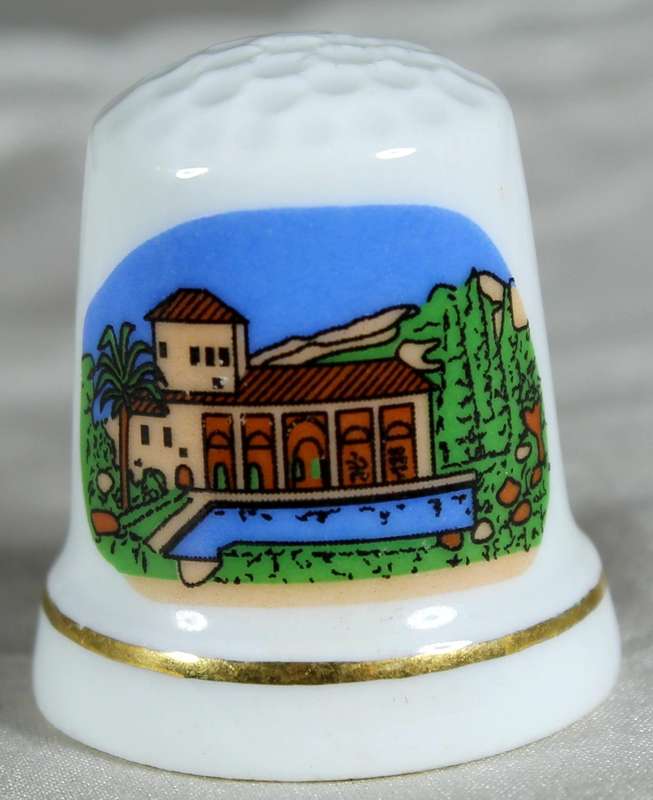 Bone China thimble - Rdo.de La Alhambra - Granada