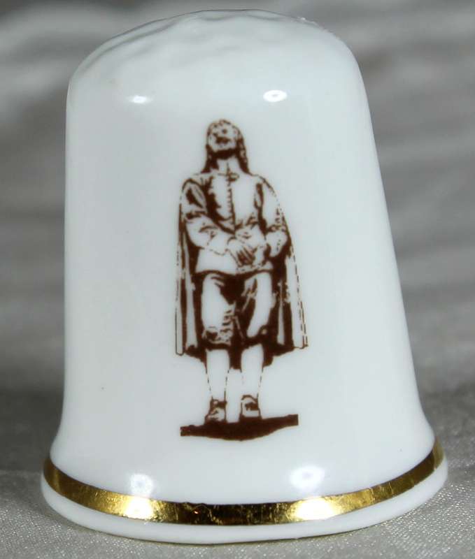 Bone China thimble - John Bunyan of Bedford
