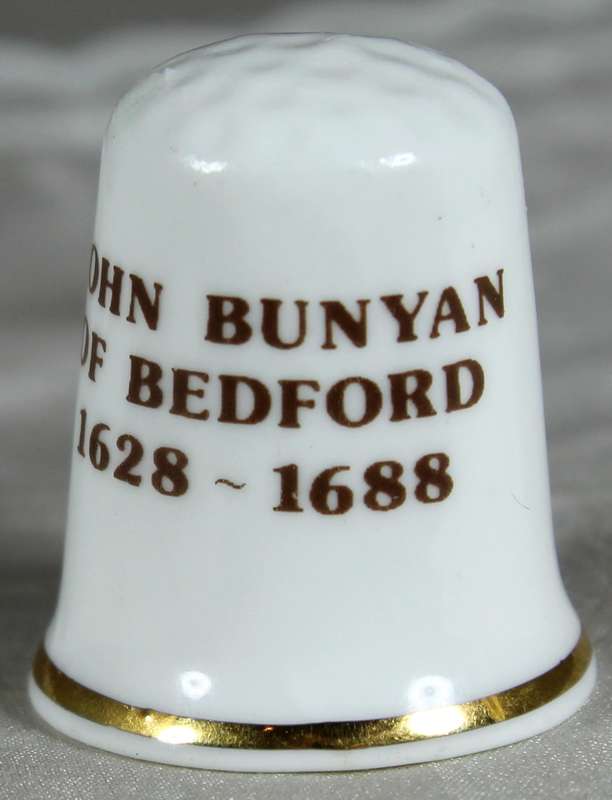 Bone China thimble - John Bunyan of Bedford