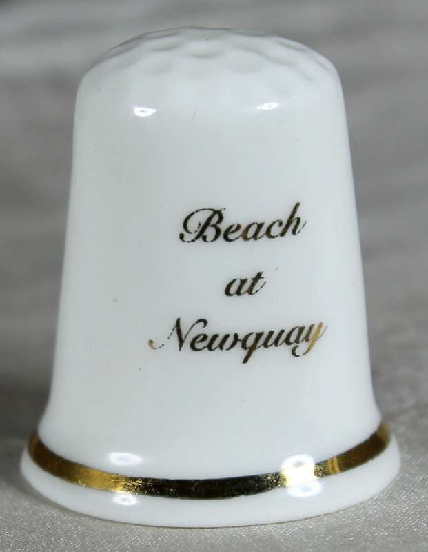 Bone China thimble - beach at Newquay