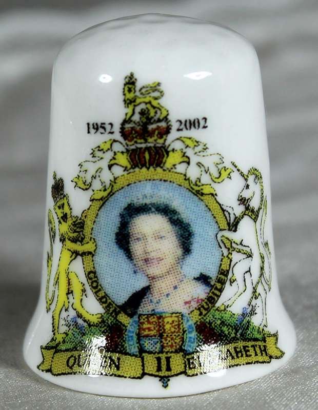 Bone China thimble - Queen Elizabeth golden Jubilee