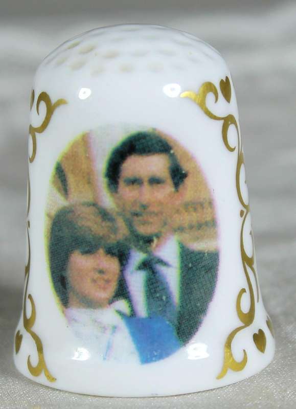 Bone China thimble - Charles & Diana - celebration of betrothal - Caverswald
