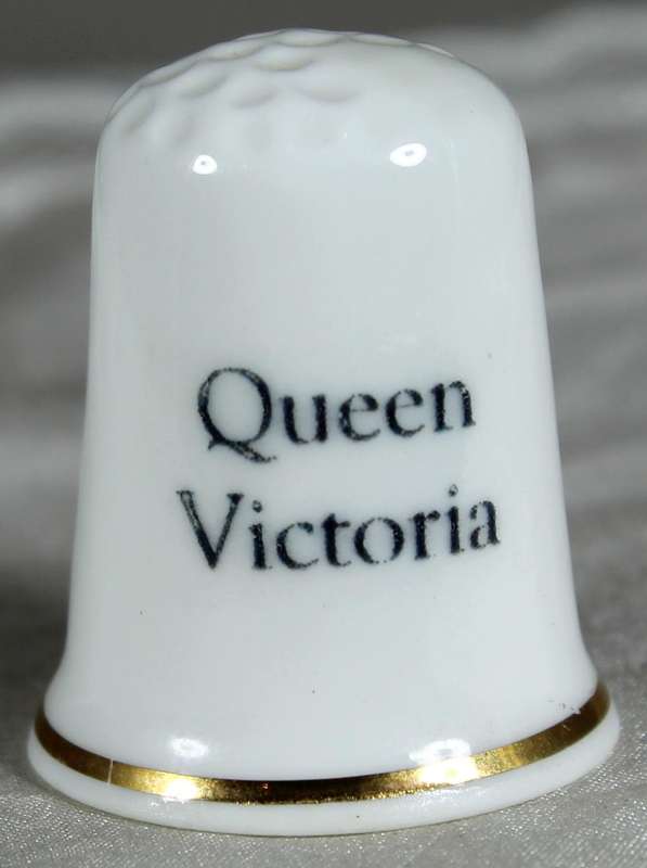 Bone China thimble - Queen Victoria - Stock-on-Trent