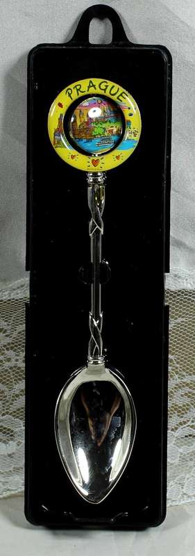 Souvenir spoon - Prague with swivel top