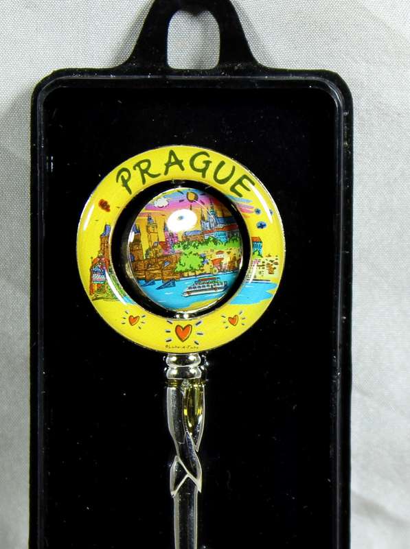 Souvenir spoon - Prague with swivel top