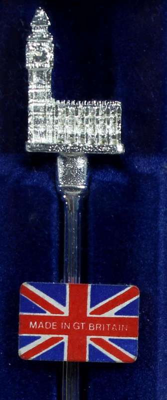 Souvenir spoon - Tower of London with crest - Silver plated