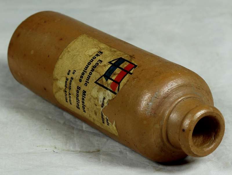 Netherlands economic mission to South Africa pottery bottle