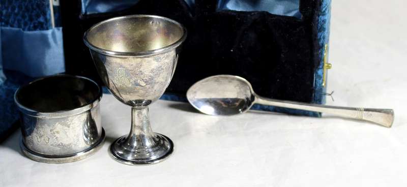 Silver plated Christening set