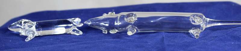 Hand blown glass miniature - Daschund pair