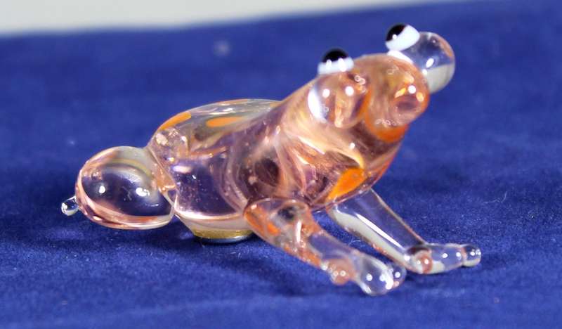 Miniature glass - Frog with orange spots