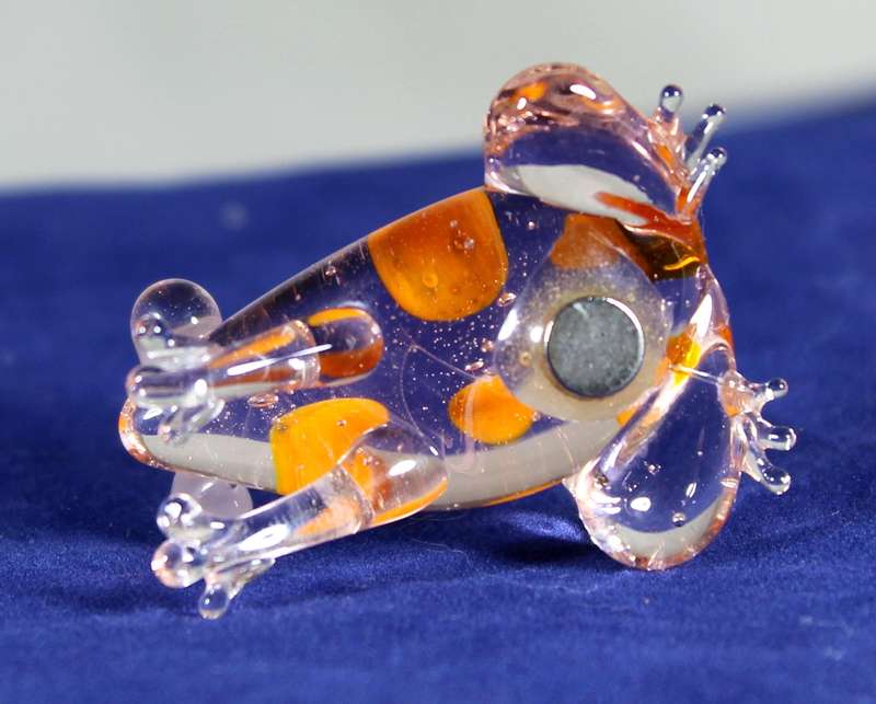 Miniature glass - Frog with orange spots