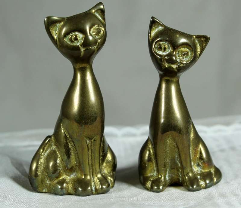 Small brass - Pair of cats