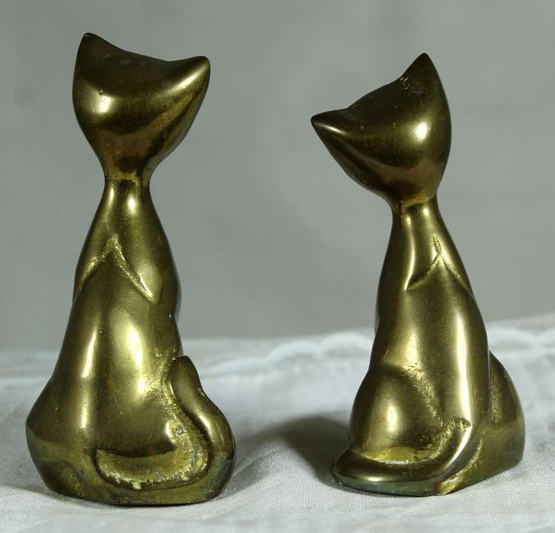 Small brass - Pair of cats