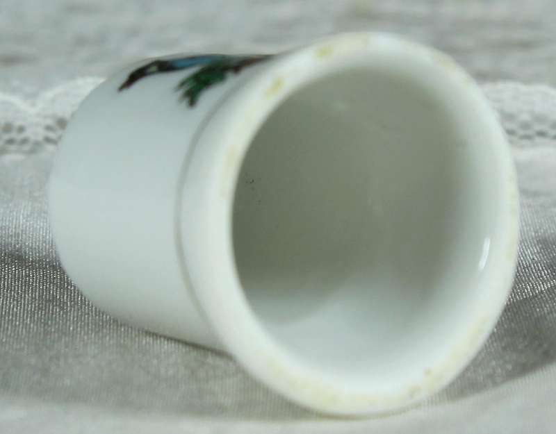 Bone China thimble - Blue Jay