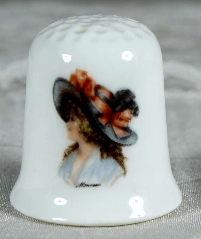 Bone China thimble - Victorian ladies