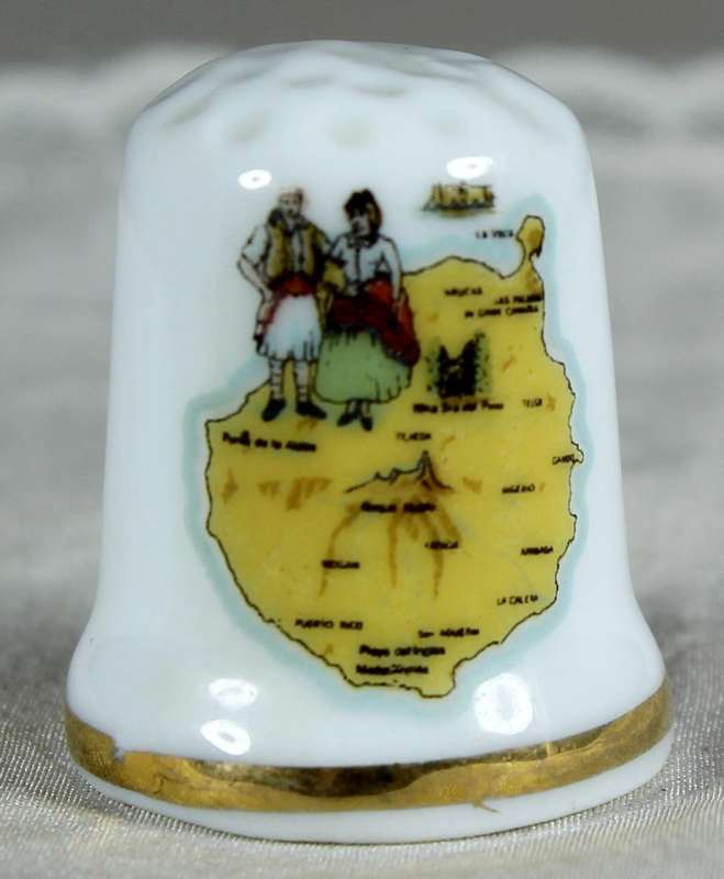 Bone China thimble - Gran Canaria