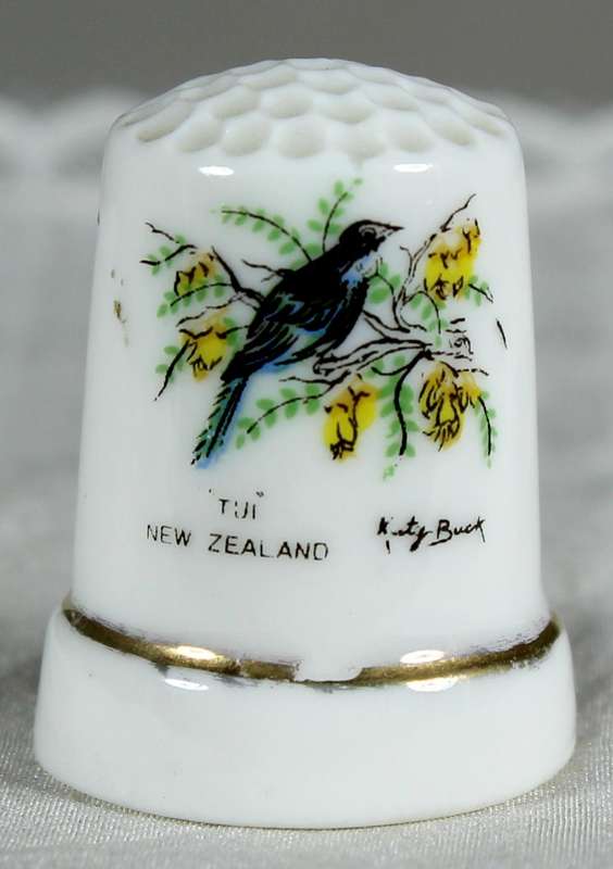 Bone China thimble - Tui - New Zealand - Kitty Buck
