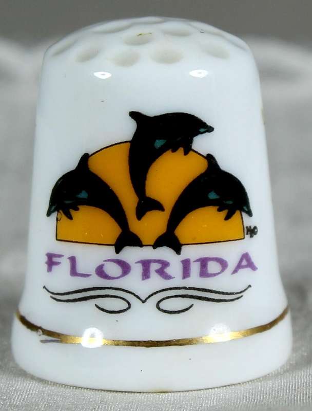Bone China thimble - Florida