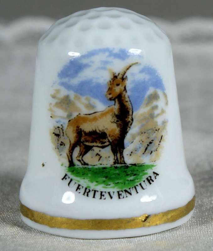 Bone China thimble - Fuerteventura