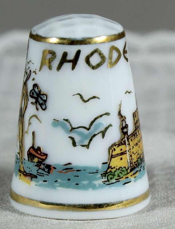 Bone China thimble - Rhodes