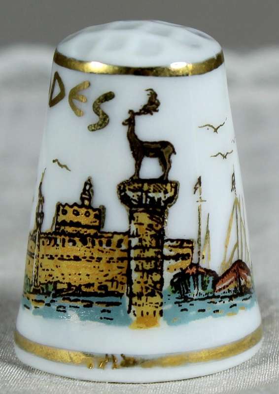 Bone China thimble - Rhodes