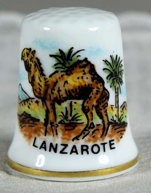Bone China thimble - Lanzarote