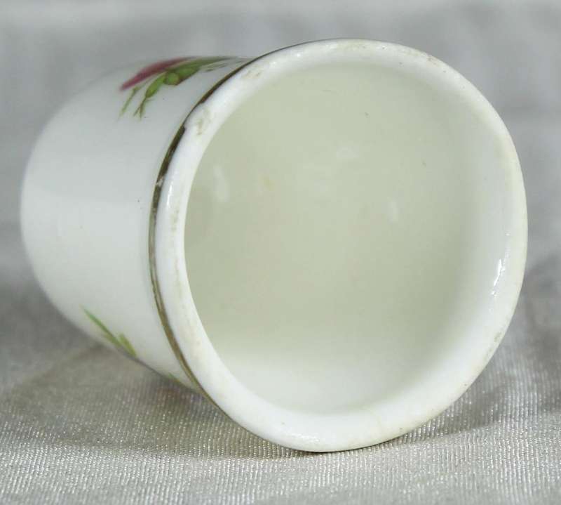 Bone China thimble - Multi-color flowers