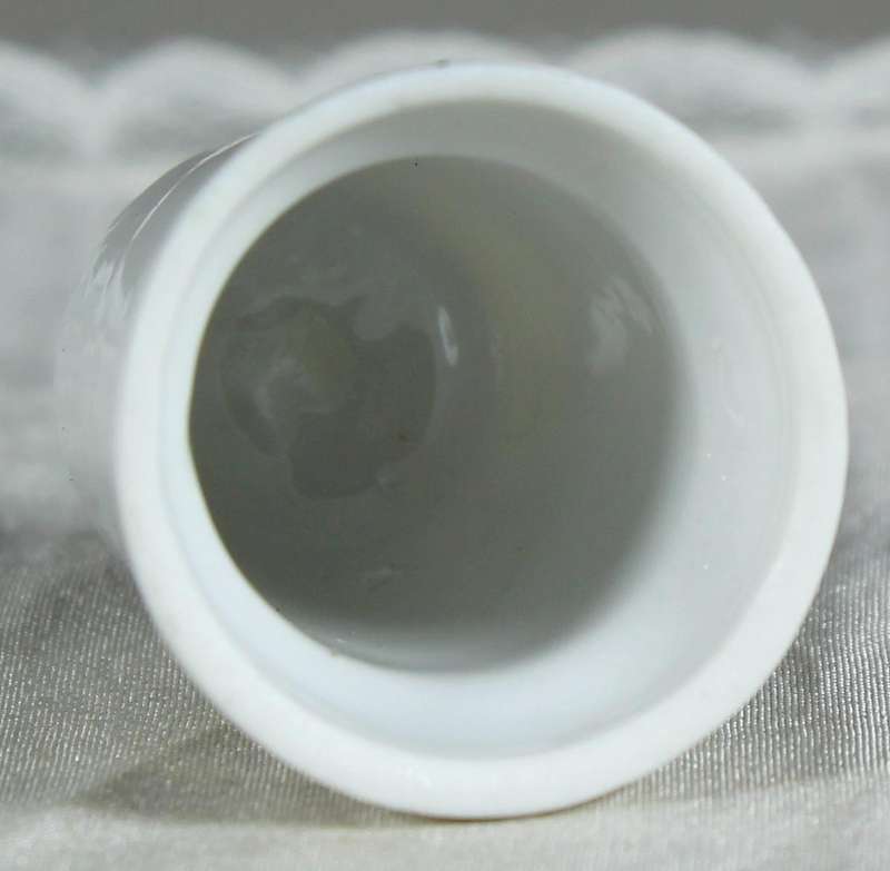 Bone China thimble - purple flowers