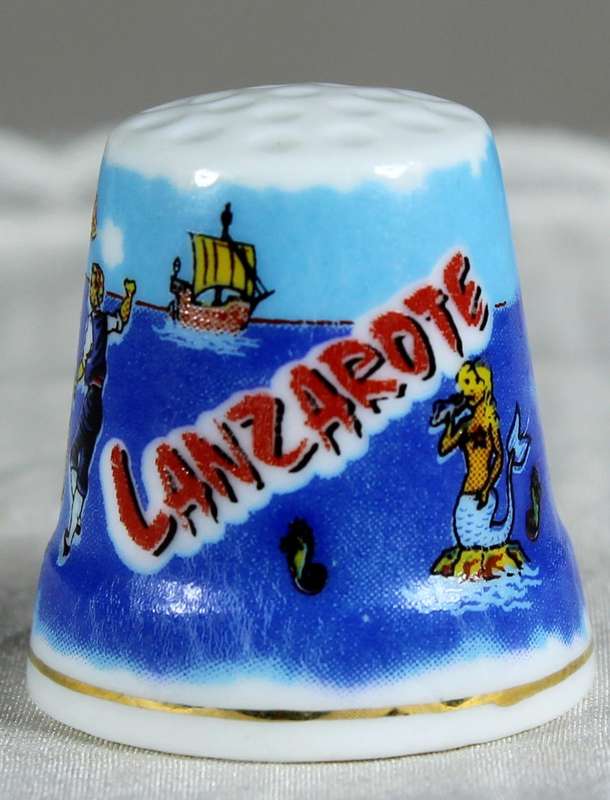 Bone China thimble - Lanzarote