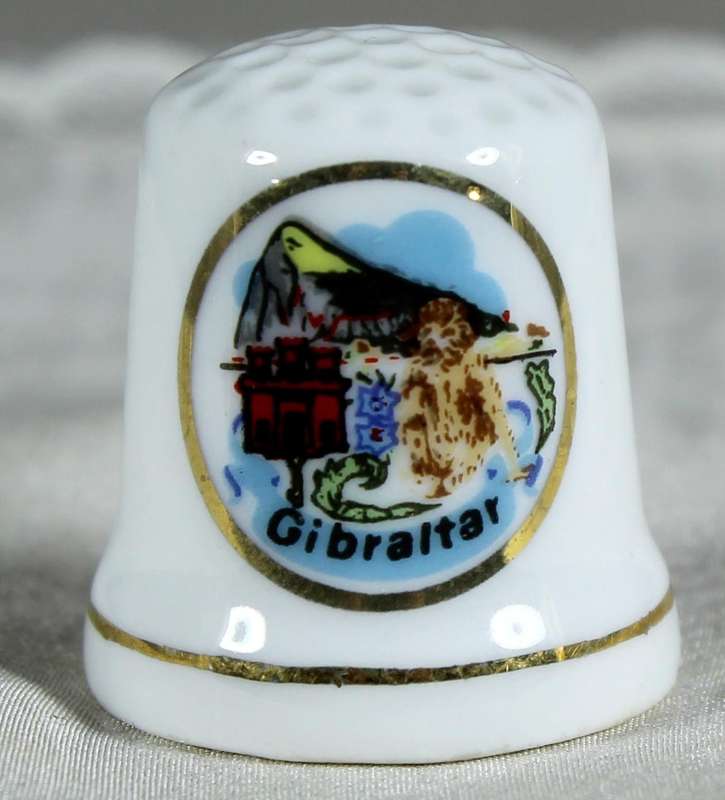 Bone China thimble - Gibraltar