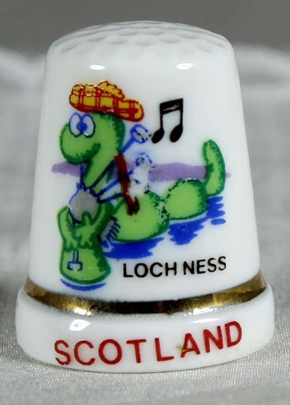 Bone China thimble - Loch Ness Scotland