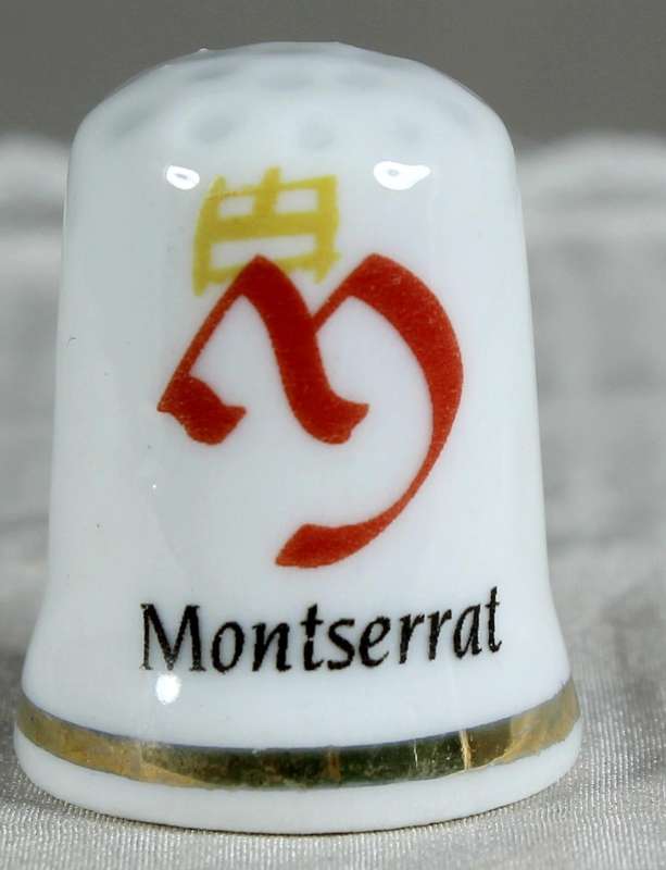 Bone China thimble - Montserrat