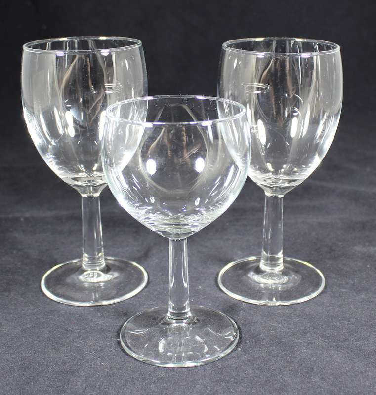 Pair of wine glasses plus a smaller one