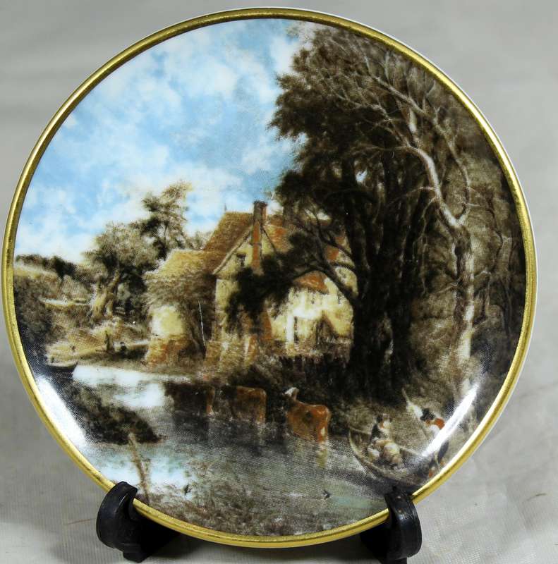 Coalport mini plate of the valley farm by John Constable