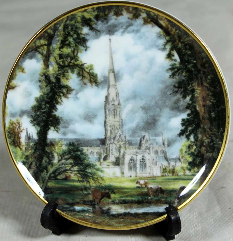 Coalport mini plate of Salisbury cathedral by John Constable