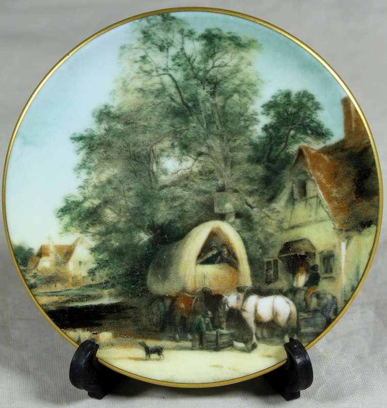 Coalport mini plate of halfway house by William Shayer